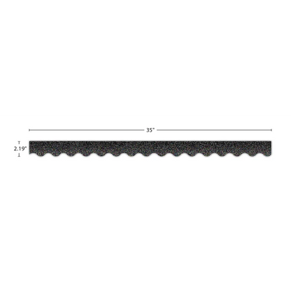 Black Sparkle Scalloped Border Trim
