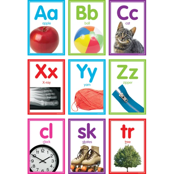 COLORFUL PHOTO ALPHABET CARDS BULLETIN BOARD 40PCS