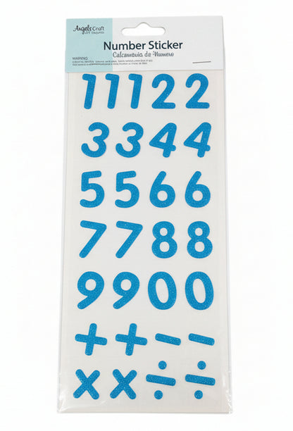 Foam Glitter Number Sticker | 29 pct