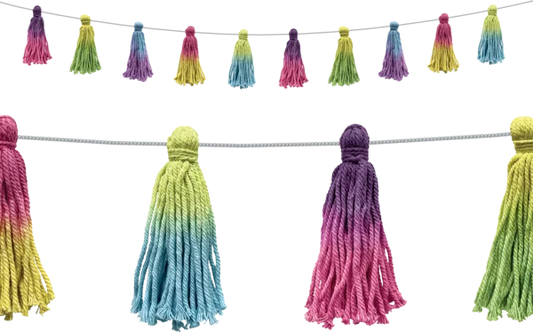 TIE-DYE TASSELS GARLAND 60IN