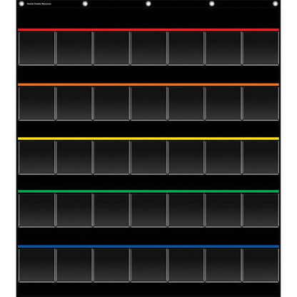 Black Storage Pocket Chart 35 Clear Pockets – imagen 1 - JA Riollano