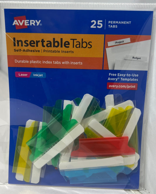 INDEX TABS W/PRINTABLE INSERTS ASST