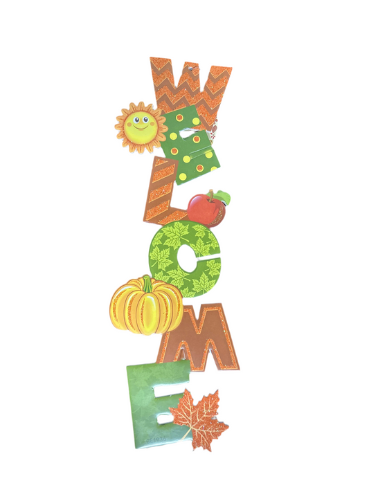 FALL WELCOME PLAQUE FOAM 14.5X42CM
