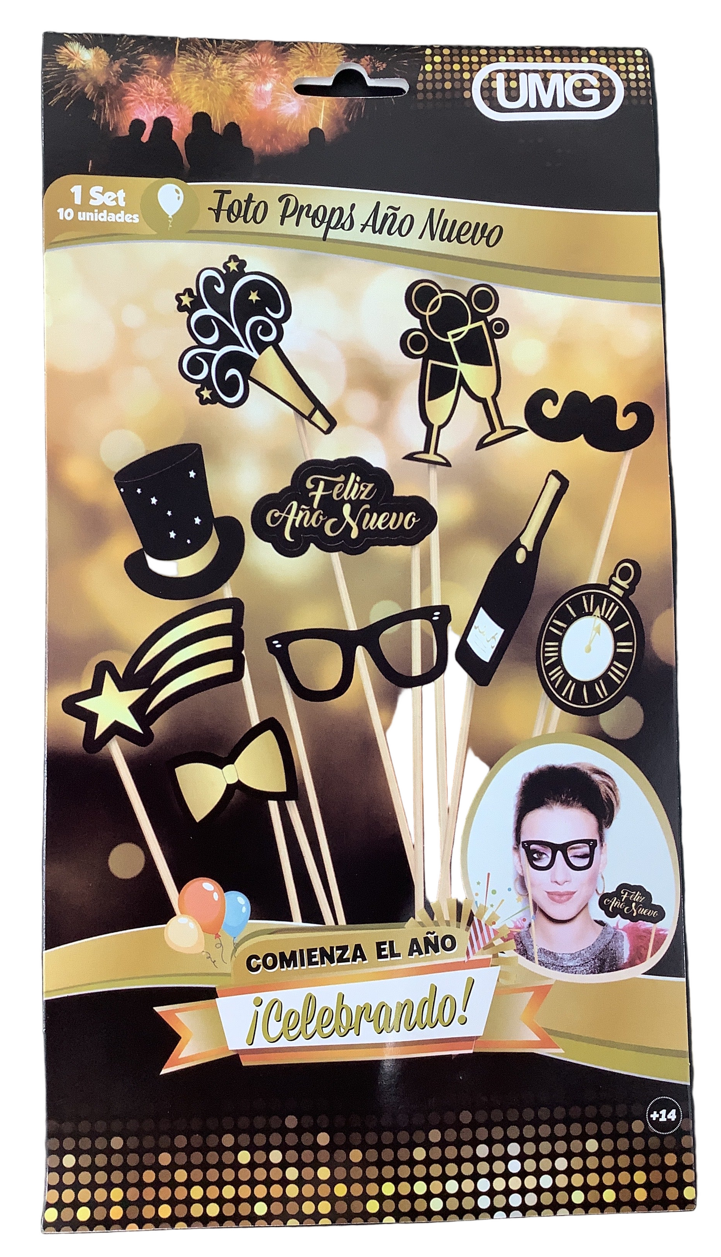 PHOTO PROPS FELIZ AÑO NUEVO 10PCS