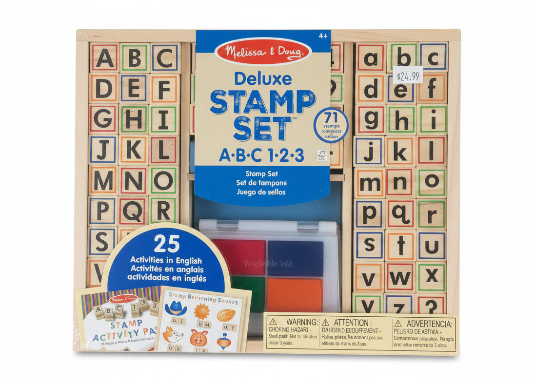 Deluxs Wooden Stamp Set | A.B.C 1.2.3