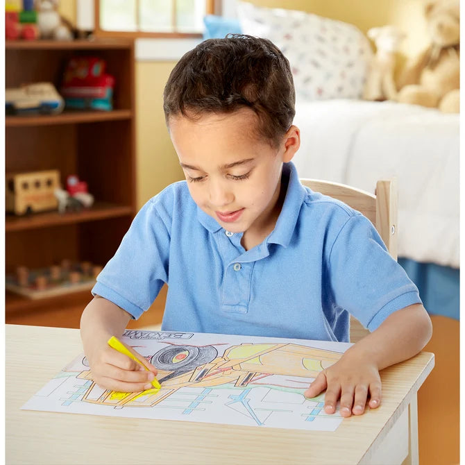 Jumbo 50-Page Kids' Coloring Pad - Space, Sharks,