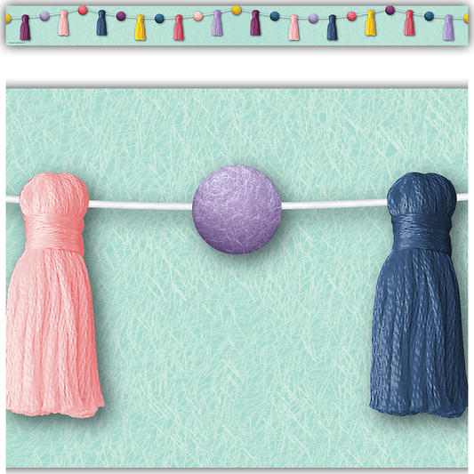 OH HAPPY DAY POM-POMS AND TASSELS STRAIGHT BORDER