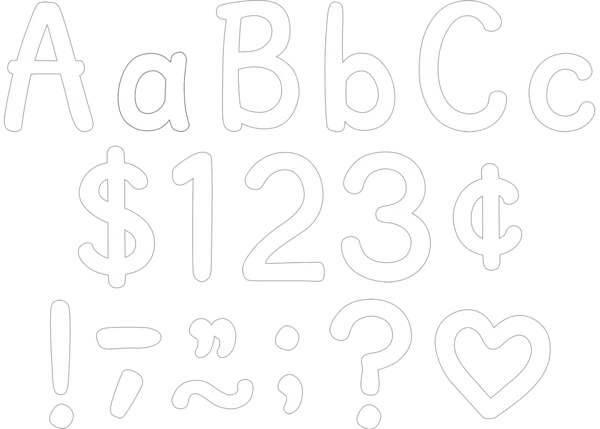 WHITE 4" MODERN CLASSIC LETTERS COMBO PACK