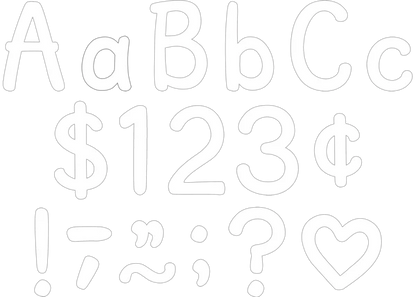 WHITE 4" MODERN CLASSIC LETTERS COMBO PACK