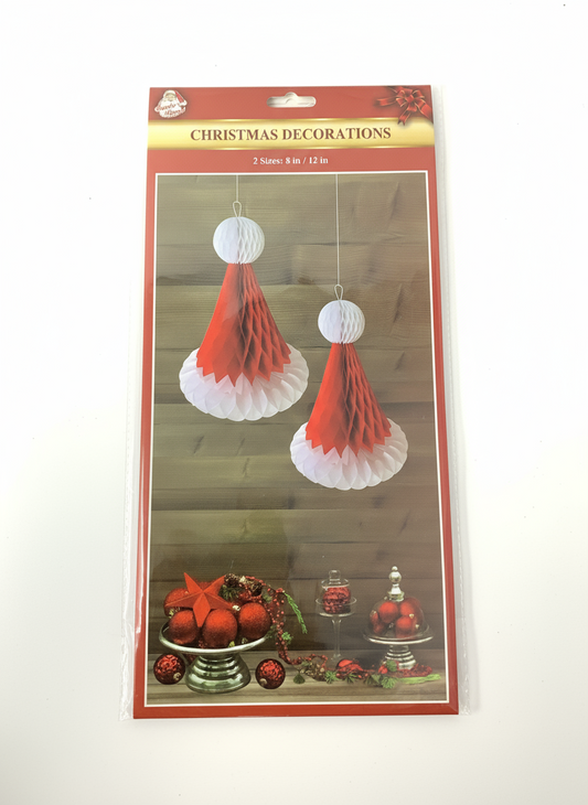 CHRISTMAS HONEYCOMB DECOR 2PC 8x 1 2