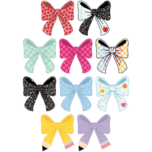 COOL FOR SCHOOL BOWS ACCENTS 30 PCS