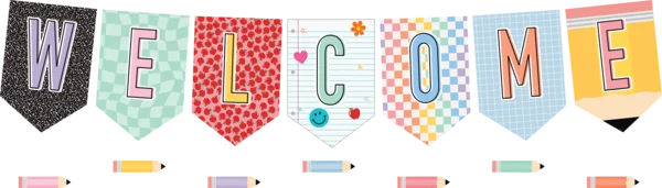 COOL FOR SCHOOL PENNANTS WELCOME BULLETIN BOARD