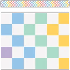 COOL FOR SCHOOL CHECKERS STRAIGHT BORDER TRIM