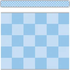 COOL FOR SCHOOL BLUE CHECKERS STRAIGHT BORDER TRIM