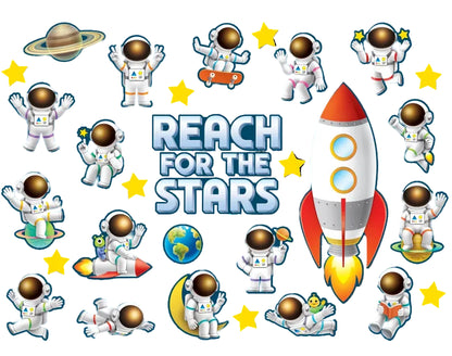 Outer Space Crew Reach for the Stars Bulletin Board