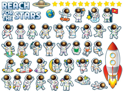 Outer Space Crew Reach for the Stars Bulletin Board