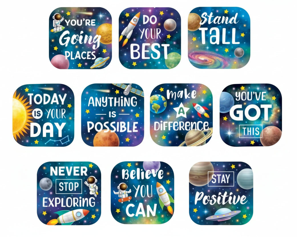 Outer Space Crew Positive Sayings Accents
