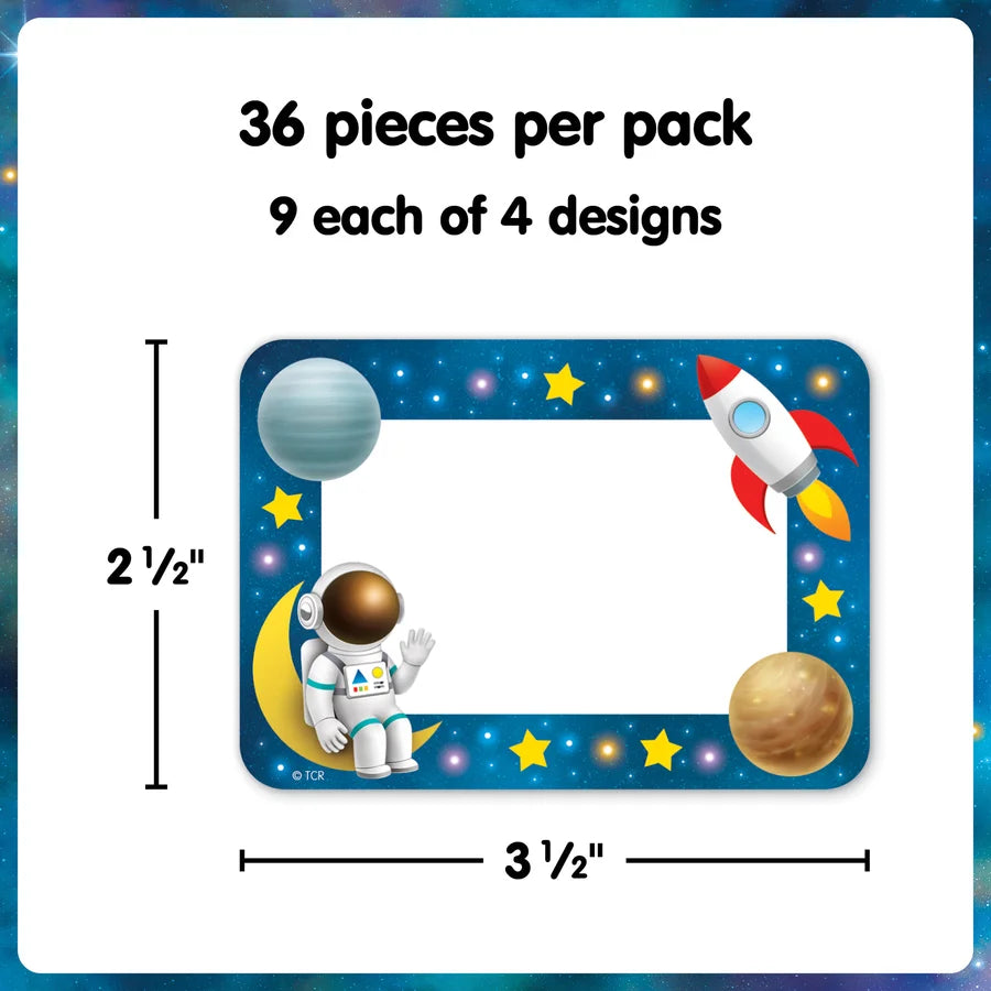 Outer Space Crew Name Tags/Labels - Multi-Pack