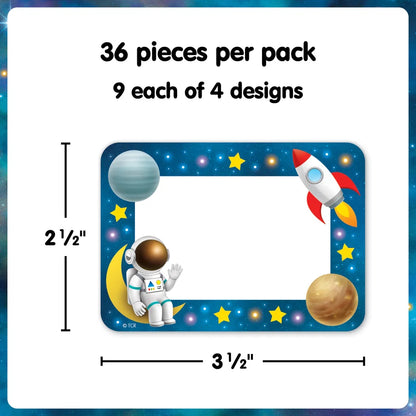 Outer Space Crew Name Tags/Labels - Multi-Pack