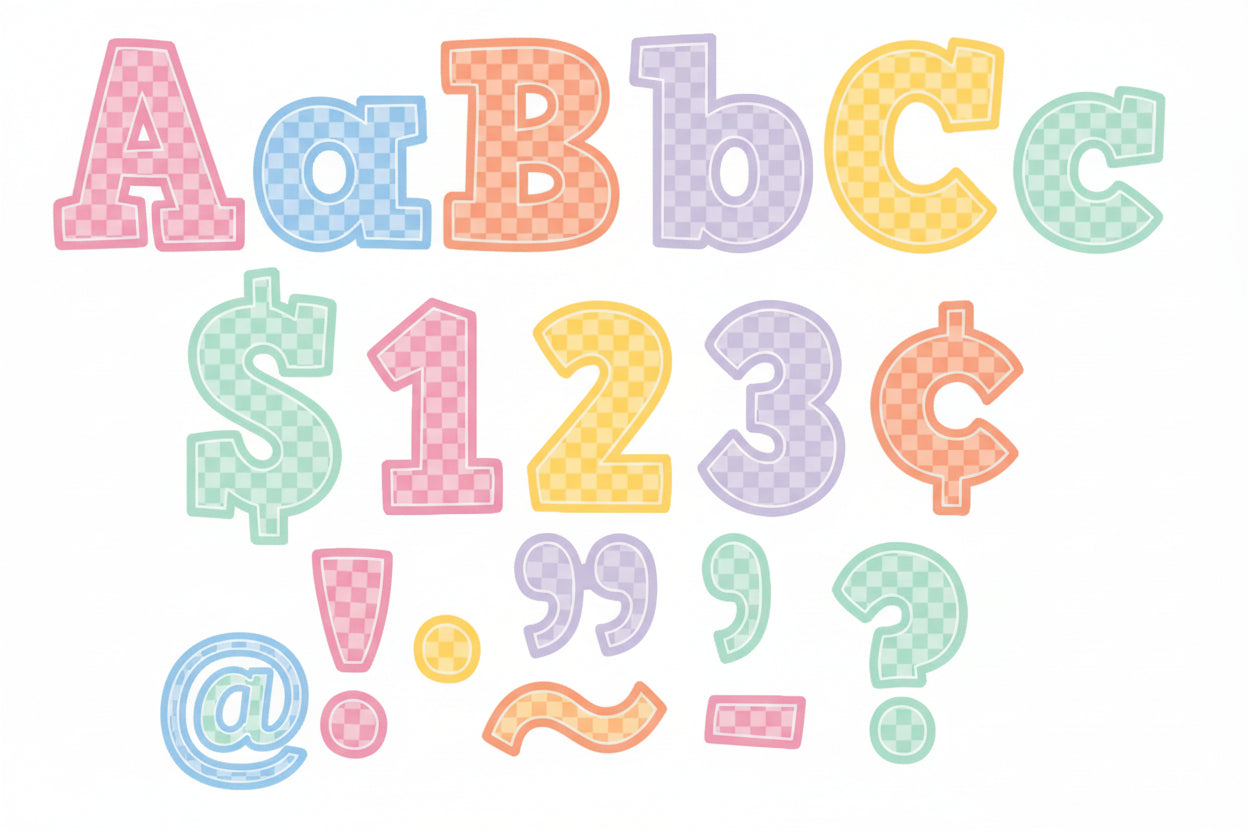 Cool for School Checkers 4" Bold Block Letters Combo Pack
