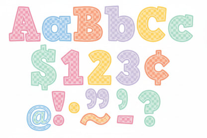 Cool for School Checkers 4" Bold Block Letters Combo Pack