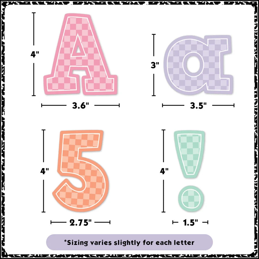 Check Block Letters Cool for School Checkers 4