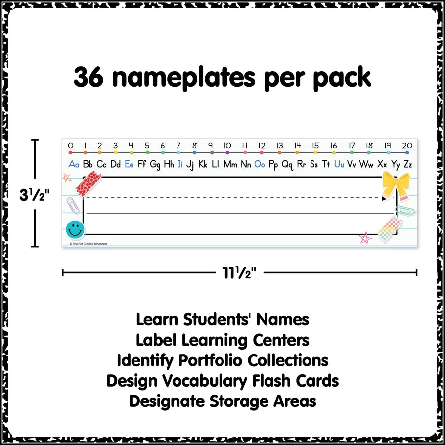 Cool for School Alphabet Flat Name Plates
