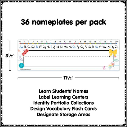 Cool for School Alphabet Flat Name Plates