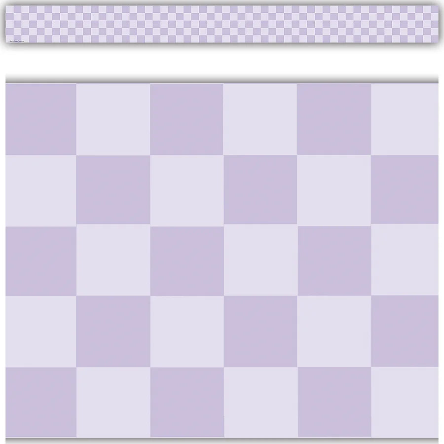 Cool for School Purple Checkers Straight Border Trim