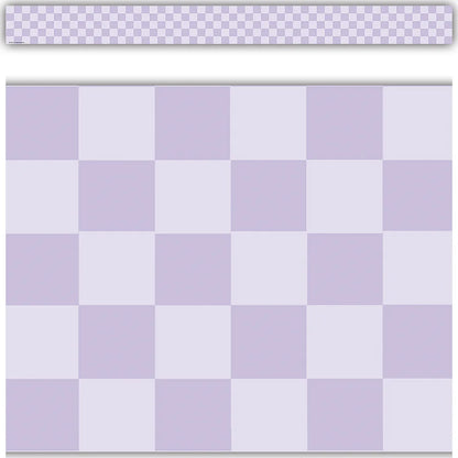 Cool for School Purple Checkers Straight Border Trim