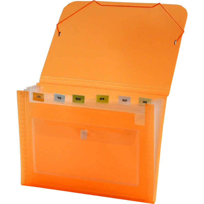 Expanding File Plastic with Elastic | Orange