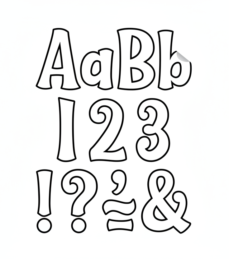 White 4" Wild Whimsy Self-Adhesive Letters Combo Pack