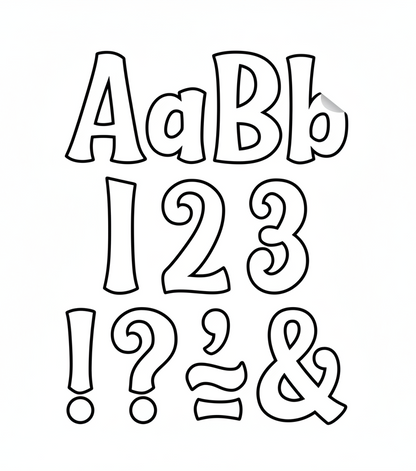 White 4" Wild Whimsy Self-Adhesive Letters Combo Pack