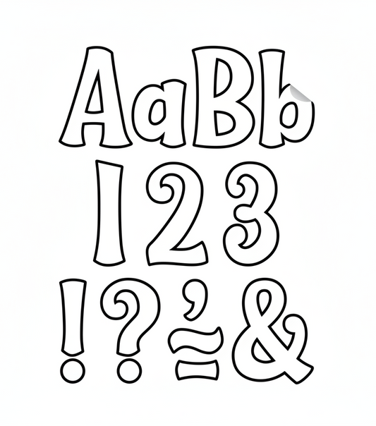 White 4" Wild Whimsy Self-Adhesive Letters Combo Pack