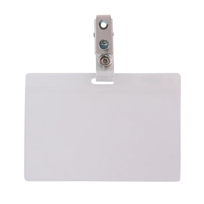 Badge Holder Self-Lamin w Clip Hor 3.5" x 2.25" Insert 25/pk