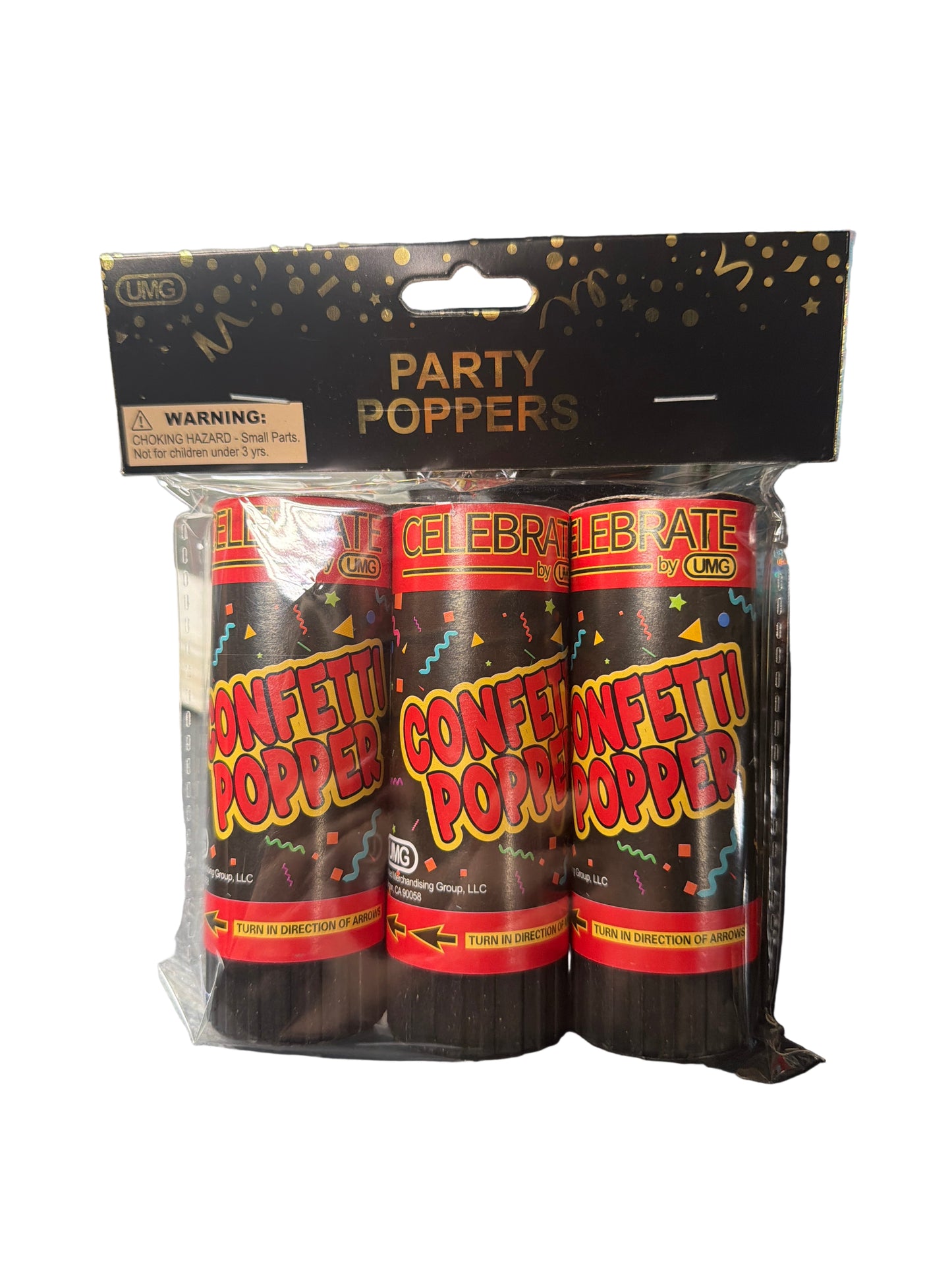 CONFETTI POPPERS; 3PCS