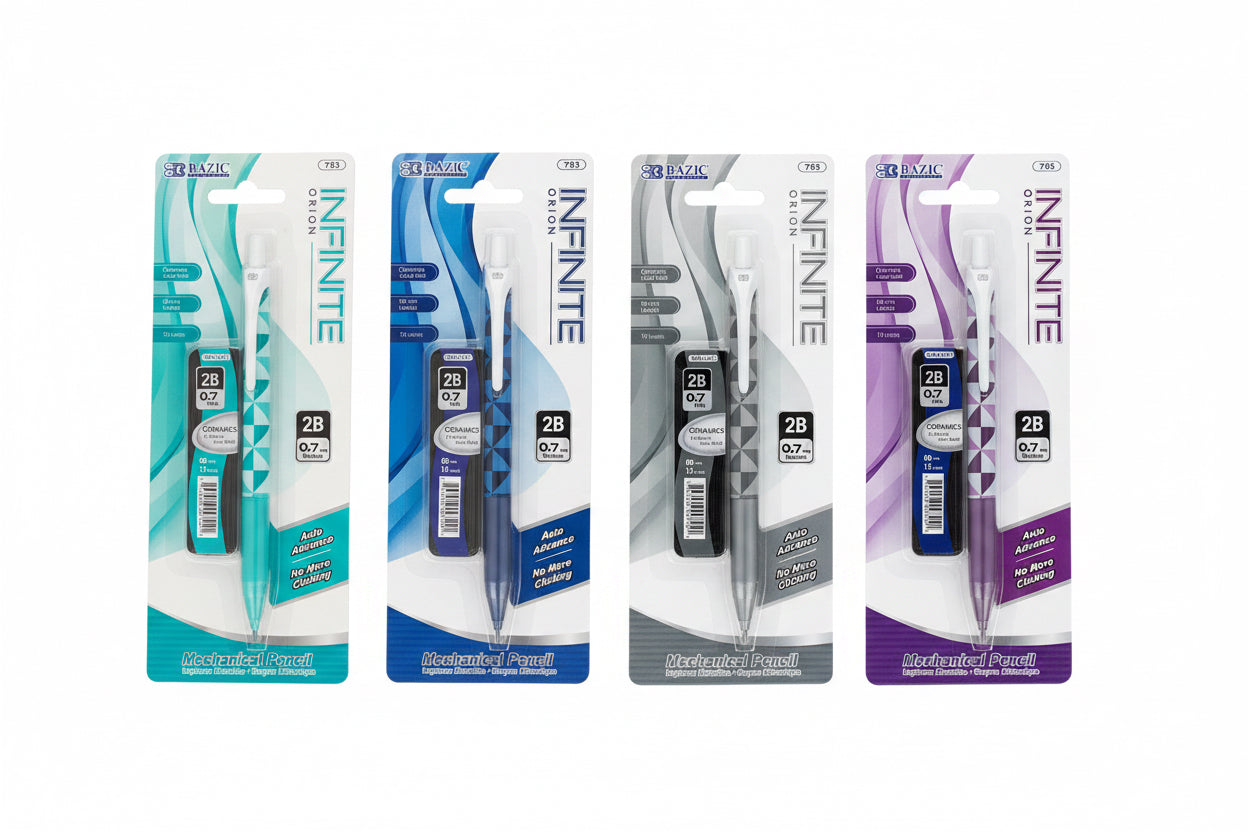 BAZIC Infinite Orion 0.7 mm Auto Lead Advance Mechanical Pencil w/ Ceramics High-Quality Lead