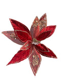 POINSETTIA STEM RED W/ SEQUIN 30CM