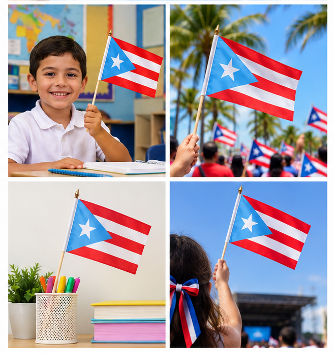 BANDERA PUERTO RICO 4x6 AZUL CELESTE
