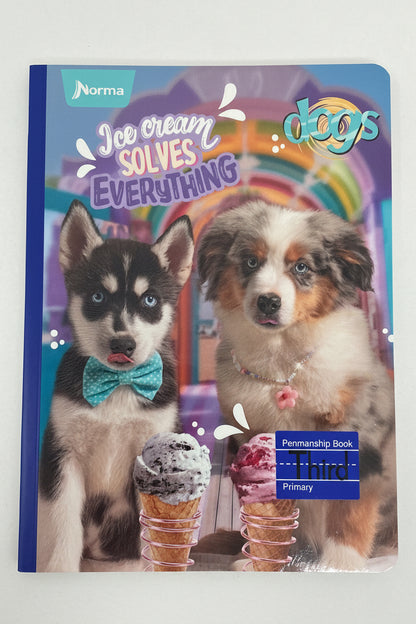 Puppy Husky and Australian Shepherd
