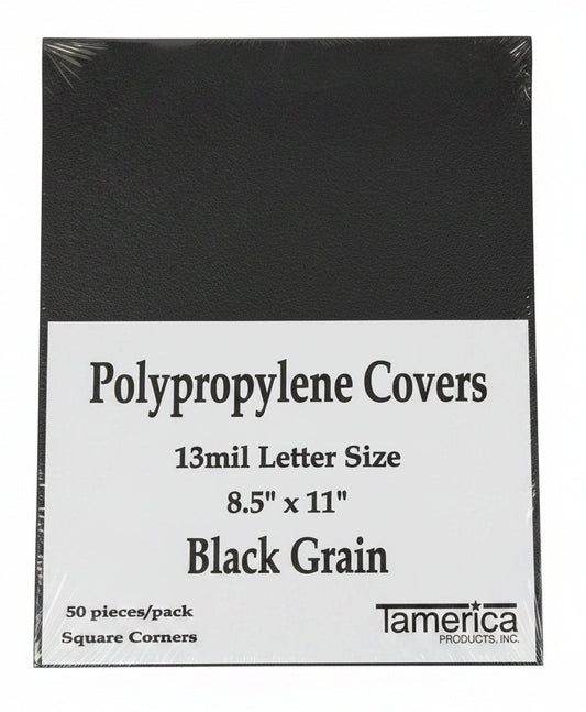 Cover Plastic Leather Grain Black 13m 50 pc