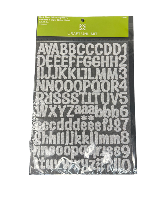SILVER ALPHABET NUMBER & SIGN SHEET