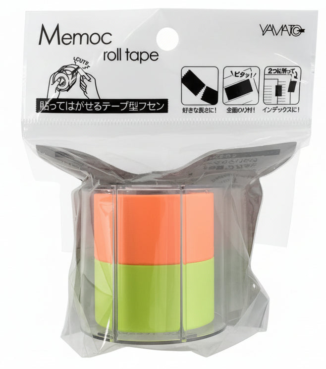 Memoc Roll Tape | Self- Stick paper Notes| Amarillo- Anaranjado