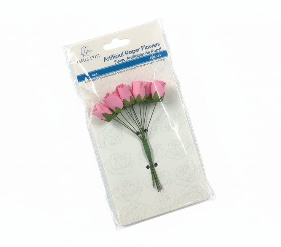 Arficial Paper Flower | Flores Artificiales de Papel |Pink,Size: 1.85" |10 ct