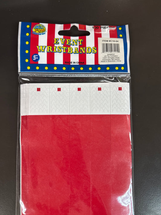 EVENT WRISTBANDS / RED 100-PC