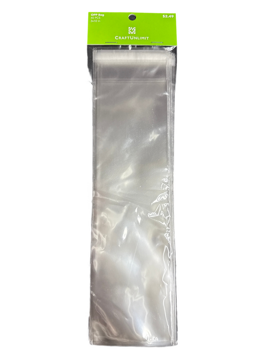OPP BAG TRANSAPRENT 3X10 IN 40PCS