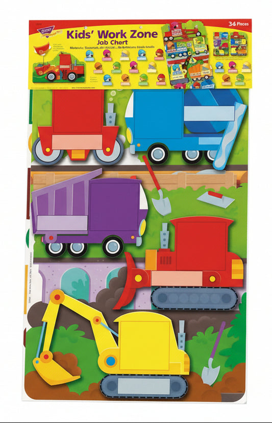 Kids" Work Zone Job Chart Bulletin Board Set