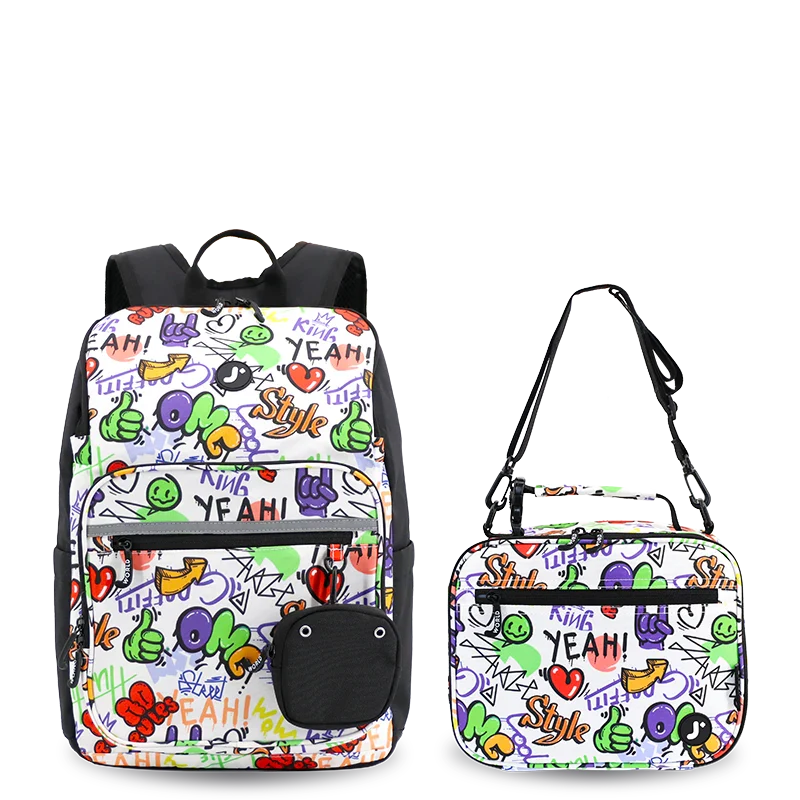 Junior Backpack With Lunch Box For School | Street Art