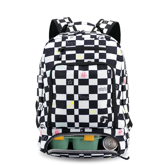 Packmate 2 in 1 Backpack With Built-in Lunch Bag | Icon Checkers
