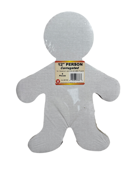 CORRUGATED PERSON SHAPES 12'' 6PCS